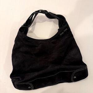 Miu Miu Black Leather Hobo Bag